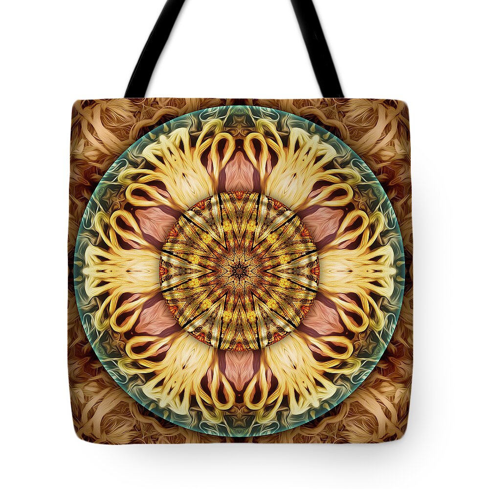 Mandalas From Trash Tote Bag featuring the digital art At The End Of My Rope by Becky Titus