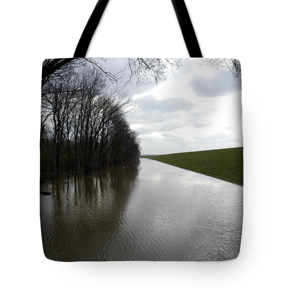 Flood Tote Bag featuring the photograph At The Levee by DArcy Evans
