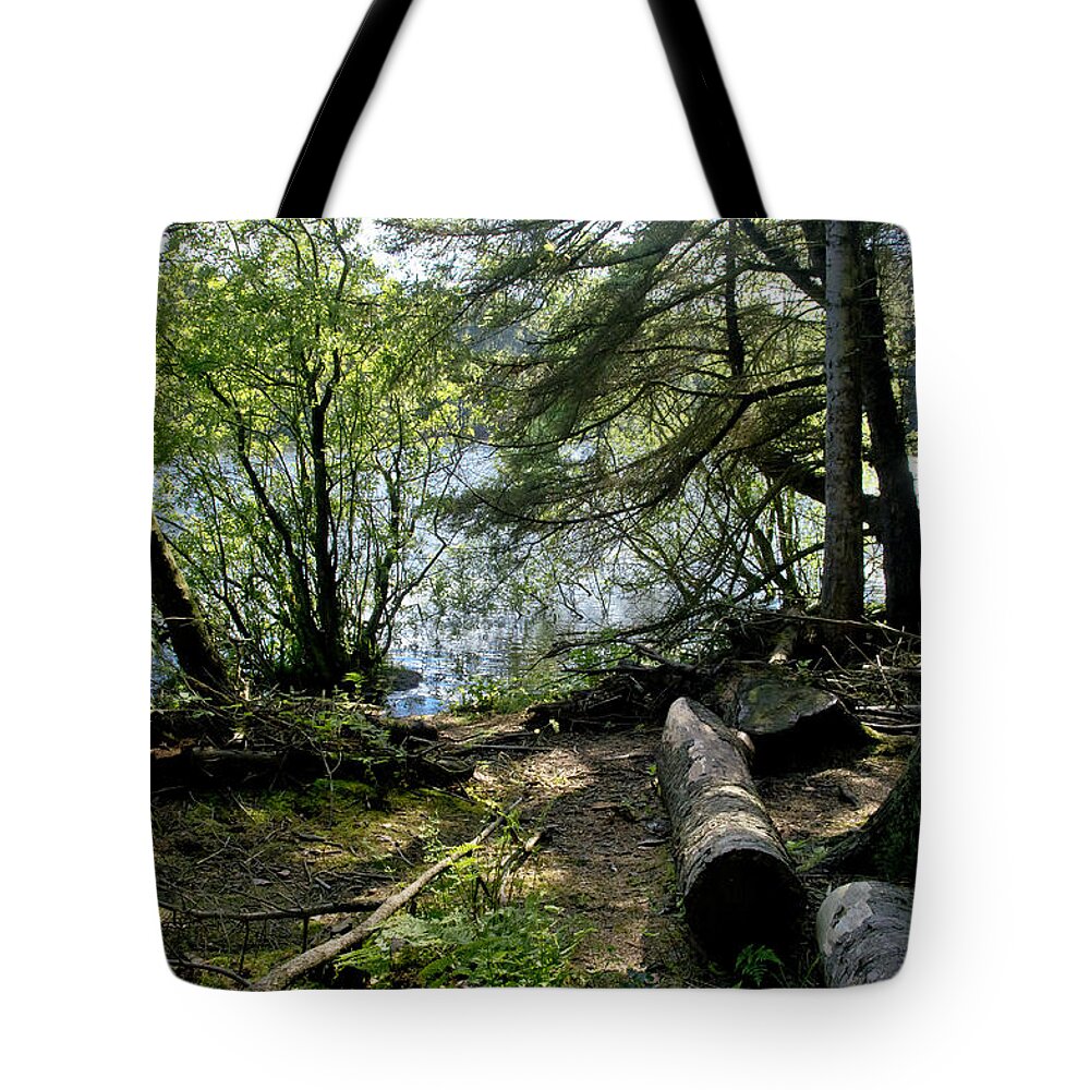 Beecraigs Tote Bag featuring the photograph At the water edge. by Elena Perelman