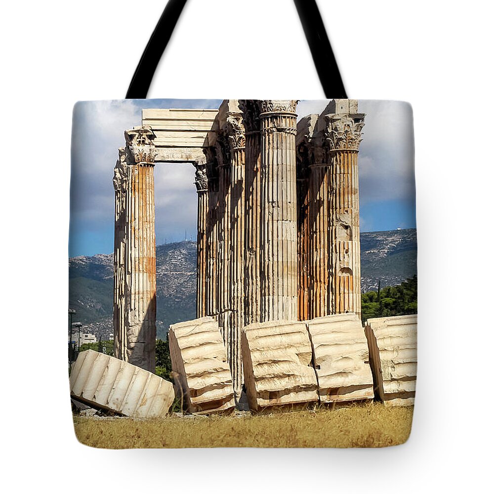 Athens Olympieion Tote Bag featuring the photograph Athens Olympieion by Bob Phillips
