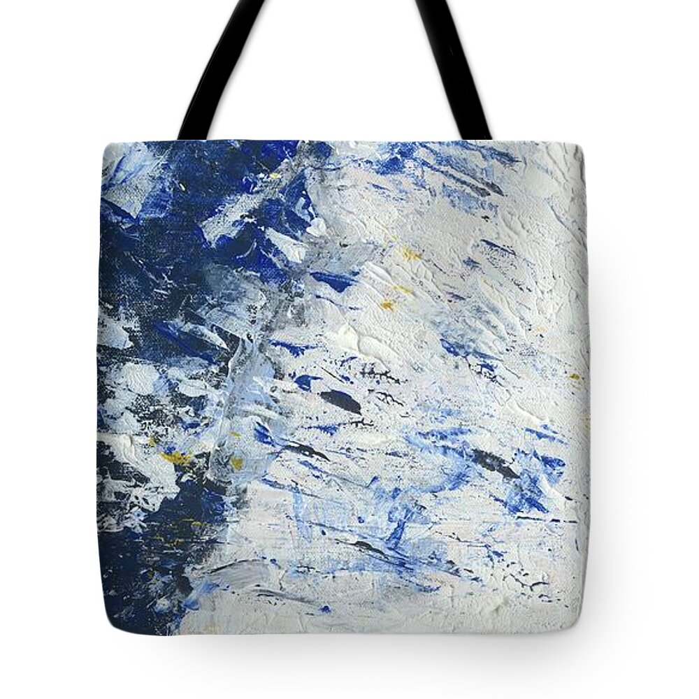 Abstract Tote Bag featuring the painting Atmospheric Conditions, Panel 1 of 3 by Kathryn Riley Parker