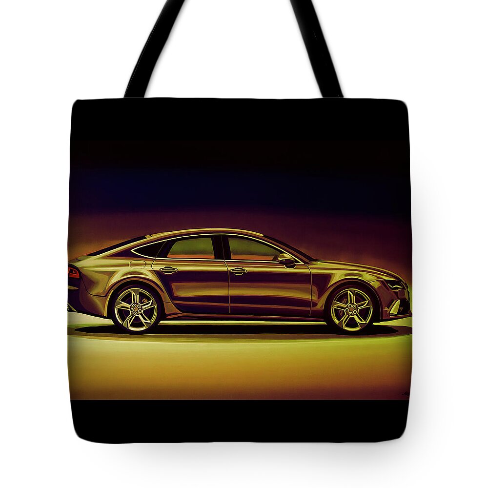 Audi Rs7 Tote Bag featuring the mixed media Audi RS7 2013 Mixed Media by Paul Meijering