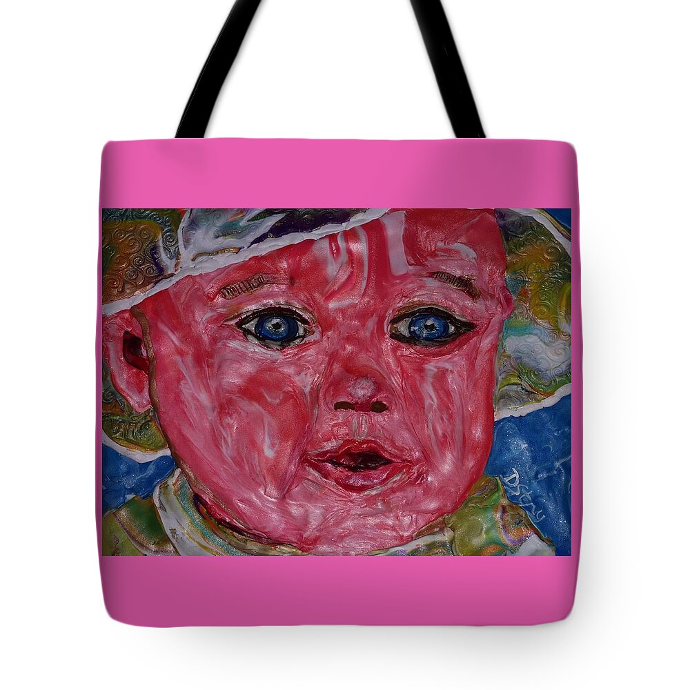Female Tote Bag featuring the mixed media Audrey by Deborah Stanley