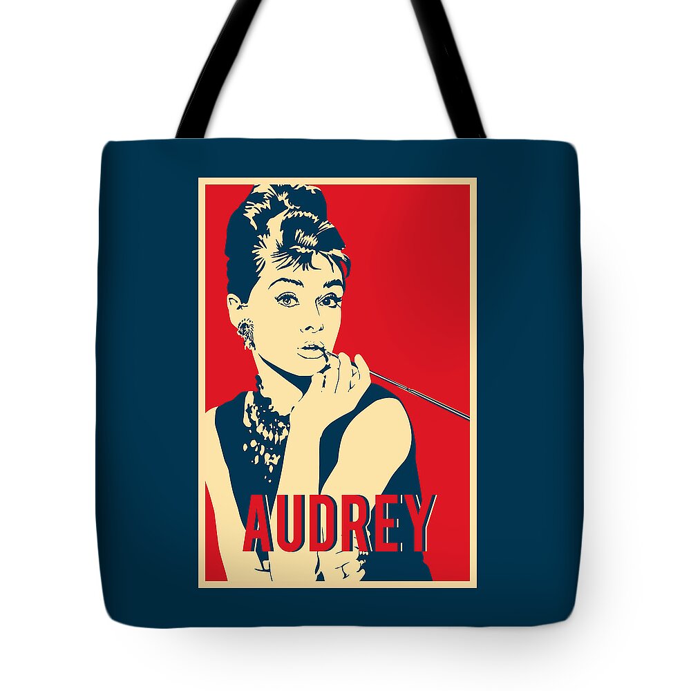 Audrey Hepburn Hope Pop Art Tote Bag by Carlos V - Pixels
