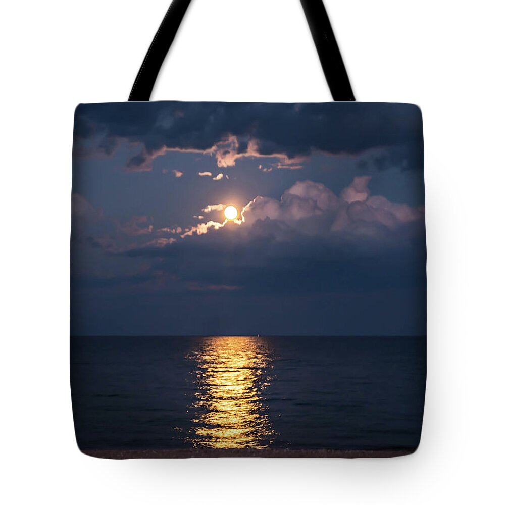 Full Moon Tote Bag featuring the photograph August Full Moon by Patti Raine