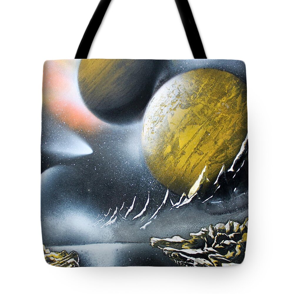Space Art Tote Bag featuring the painting Aurora by Greg Moores