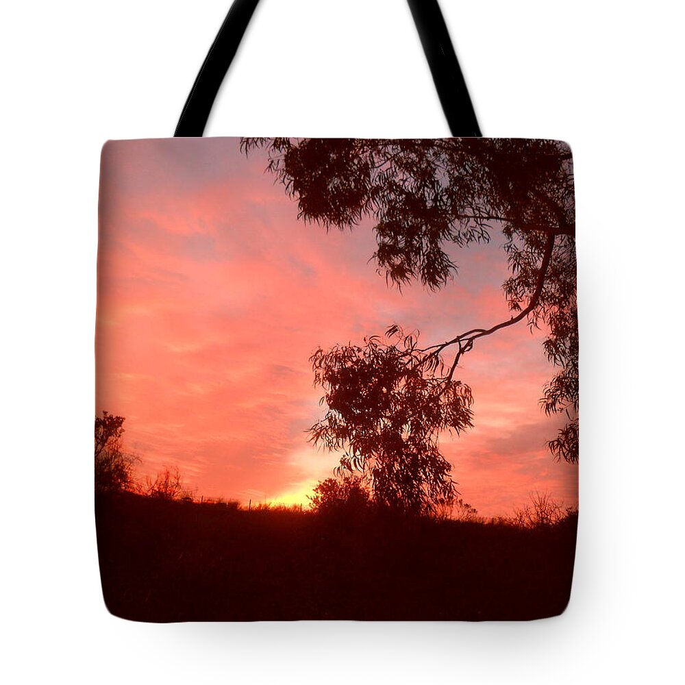Red Tote Bag featuring the photograph Red dawn by Maria Aduke Alabi