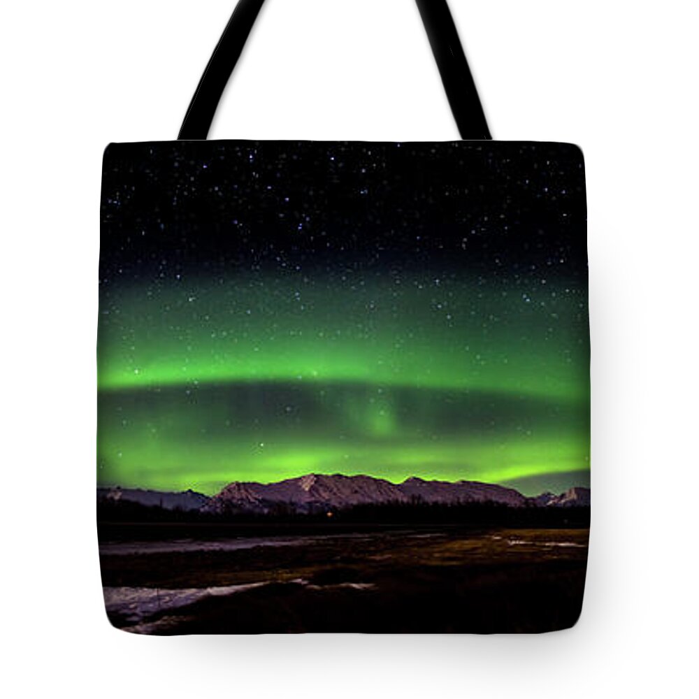 Aurora Borealis Tote Bag featuring the photograph Aurora Spiral by Bryan Carter