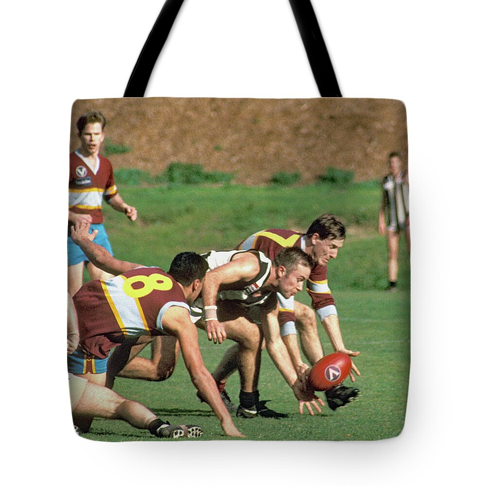 Australia Tote Bag featuring the photograph Aussie Rules Footy #2 by Jerry Griffin