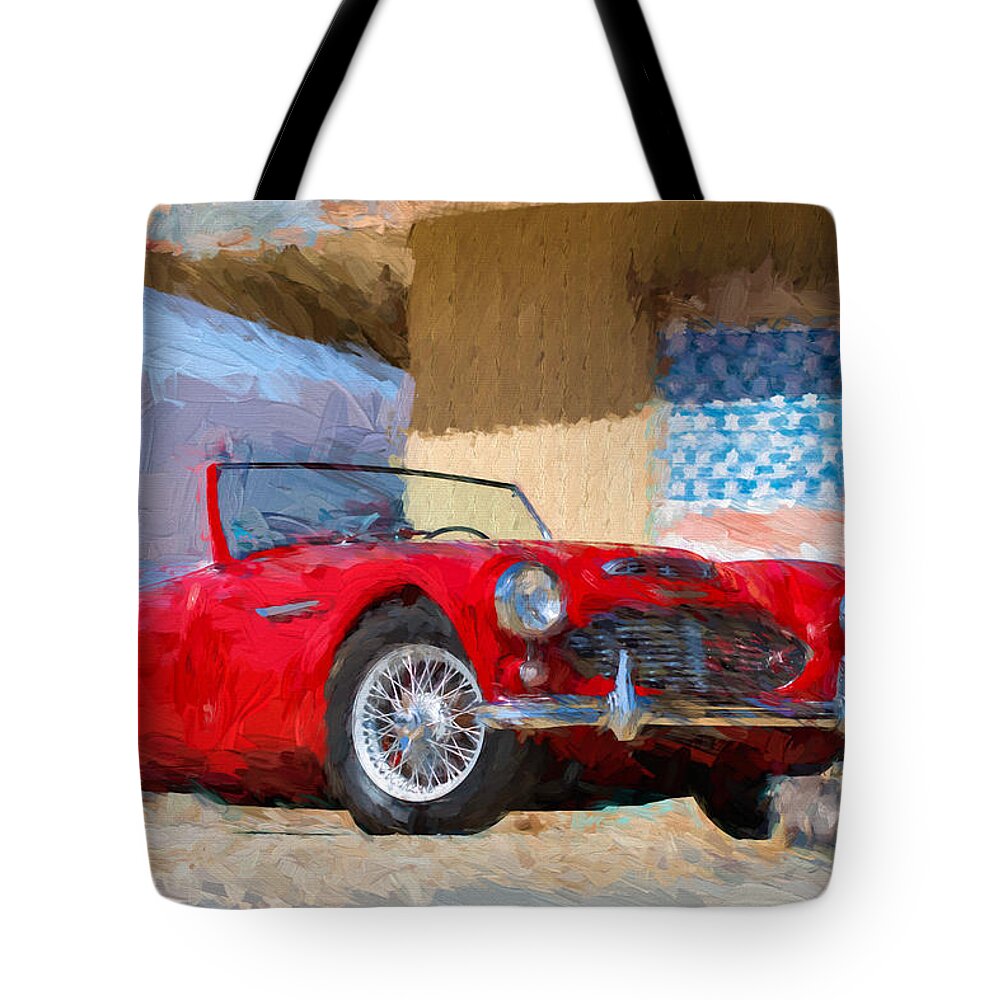 Austin Healey Tote Bag featuring the photograph Austin Healey 3000 Impasto Study 2 by Scott Campbell