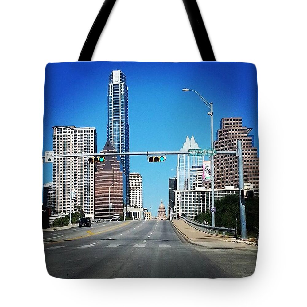 Austin Tote Bag featuring the photograph Downtown Austin, TX by Katie Charlton