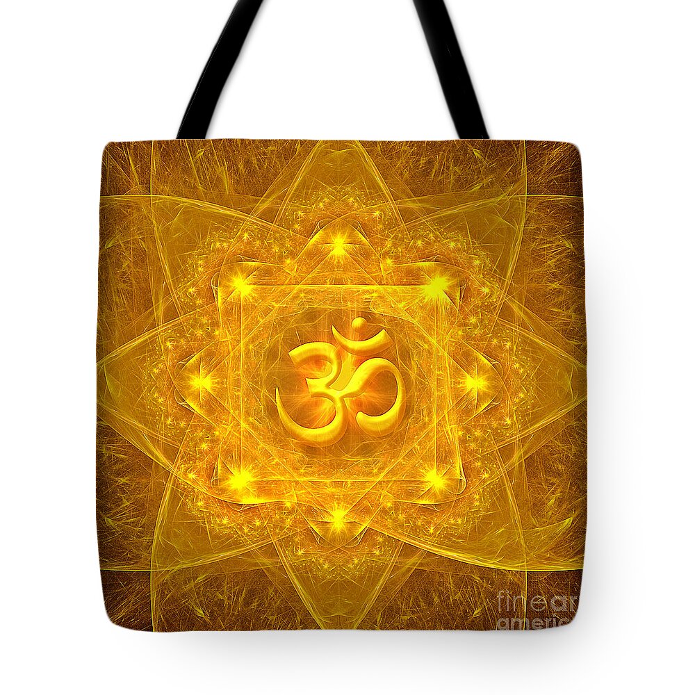 Om Tote Bag featuring the digital art Authentic OM by Alexa Szlavics