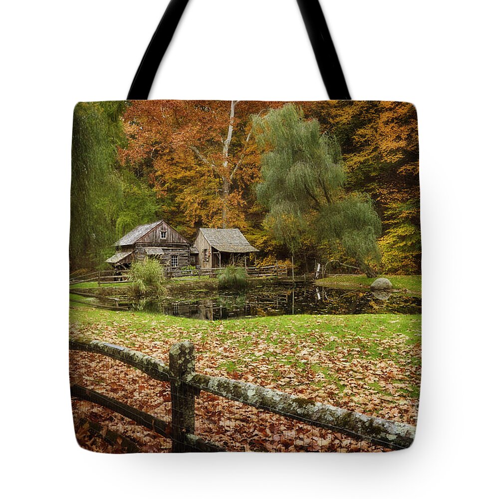 (architecture Or Architectural) Tote Bag featuring the photograph Autumn At Cuttalossa Farm V by Debra Fedchin