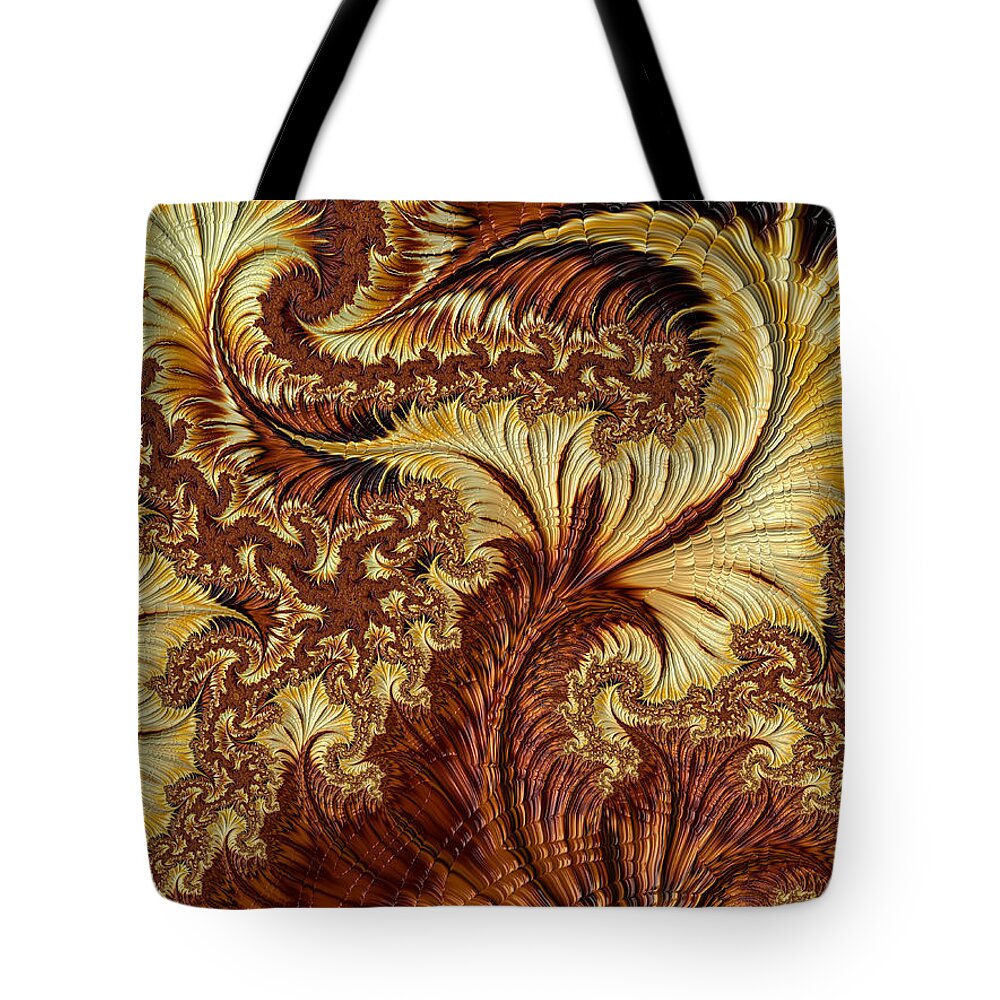 Abstract Tote Bag featuring the digital art Autumn Gold by Michele A Loftus