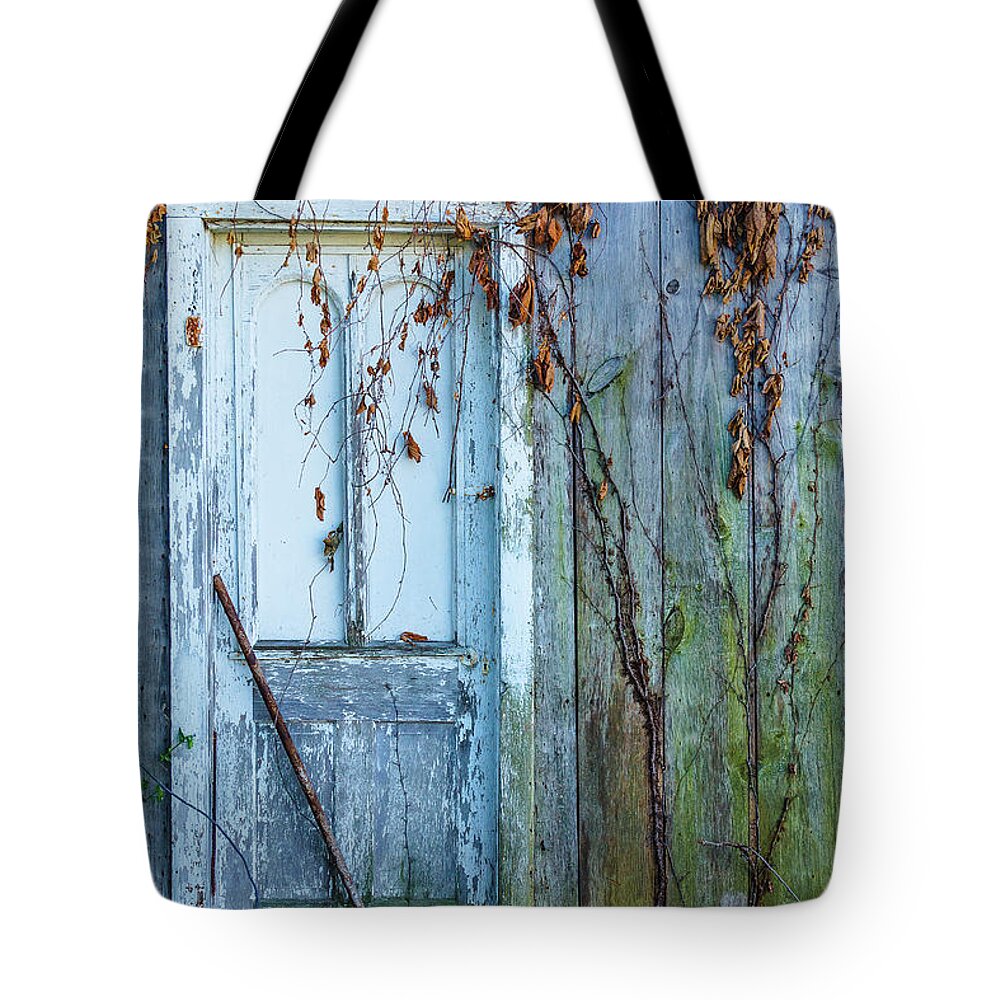 Steven Bateson Tote Bag featuring the photograph Autumn Door by Steven Bateson
