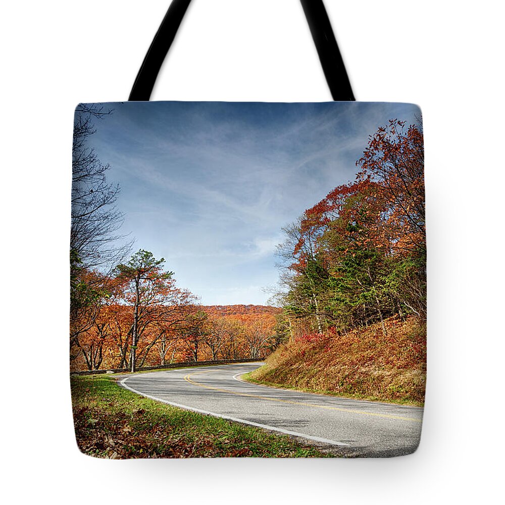 Fall Tote Bag featuring the photograph Autumn Dreams Around The Bend by Lara Ellis