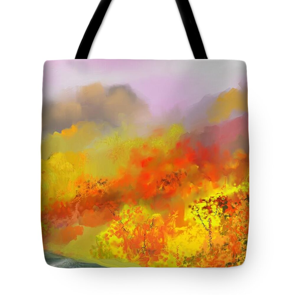 Autumn Tote Bag featuring the digital art Autumn Expression by David Lane