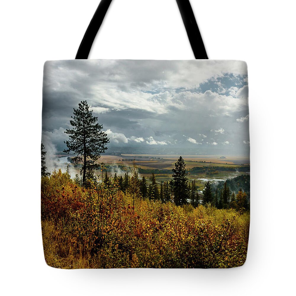 Kootenai Valley Tote Bag featuring the photograph Autumn in the Kootenai River Valley by Albert Seger