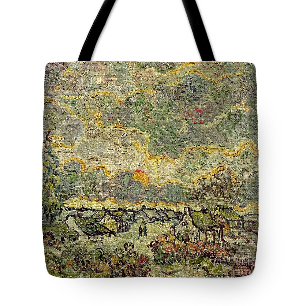 Autumn Tote Bag featuring the painting Autumn Landscape by Vincent Van Gogh