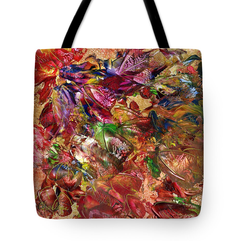 Abstract Tote Bag featuring the painting Autumn Leaves by Charlene Fuhrman-Schulz