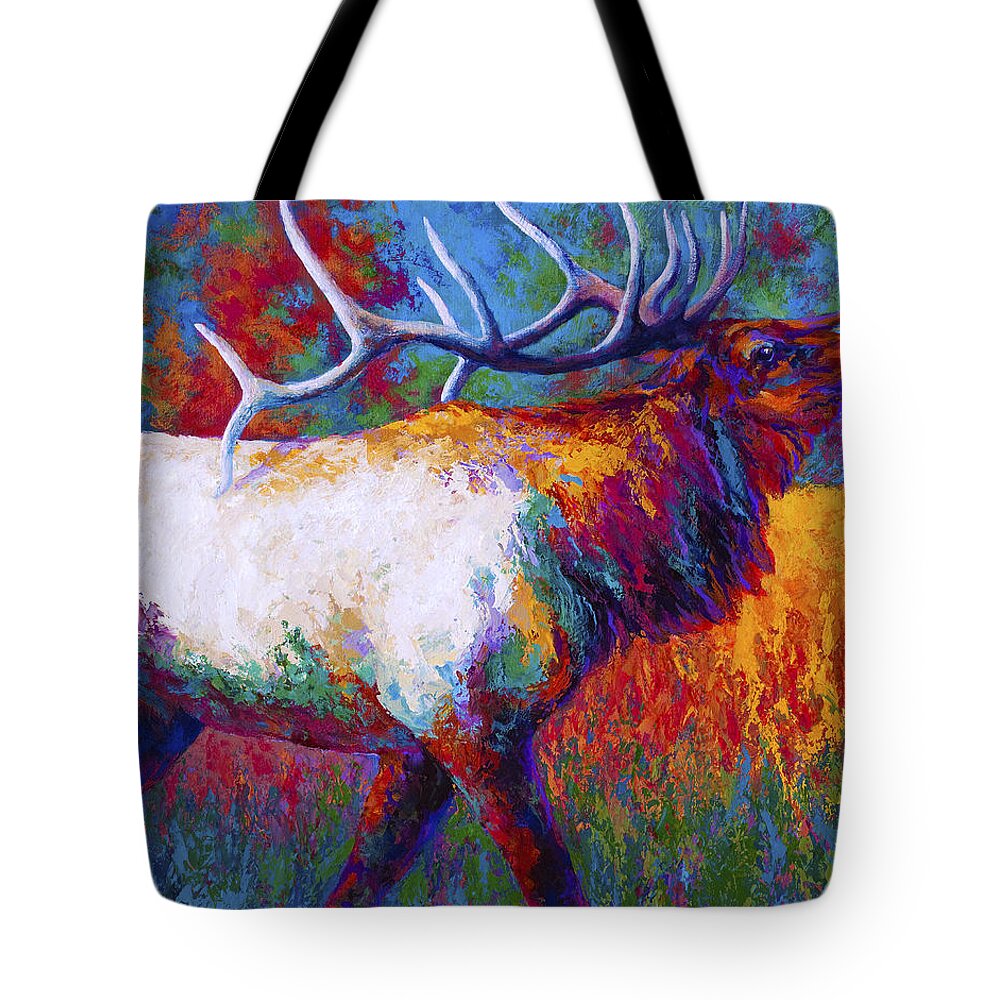 Elk Tote Bag featuring the painting Autumn by Marion Rose