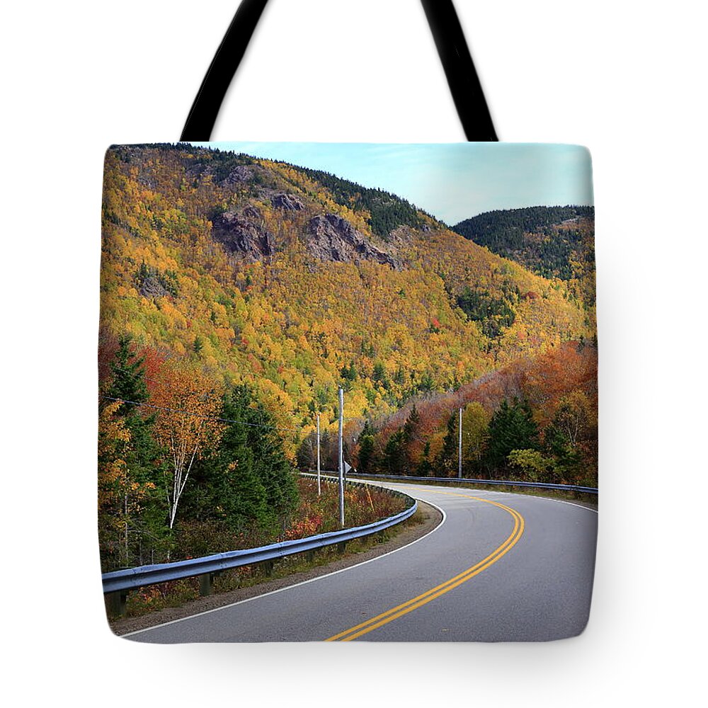 Canada Tote Bag featuring the photograph Autumn on the Cabot Trail, Cape Breton, Canada by Gary Corbett