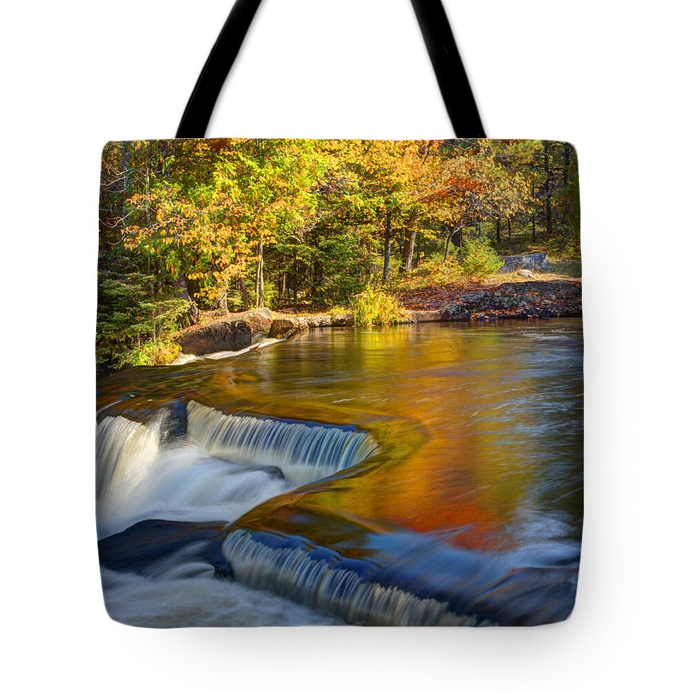 Abstract Tote Bag featuring the photograph Autumn reflections by Eggers Photography