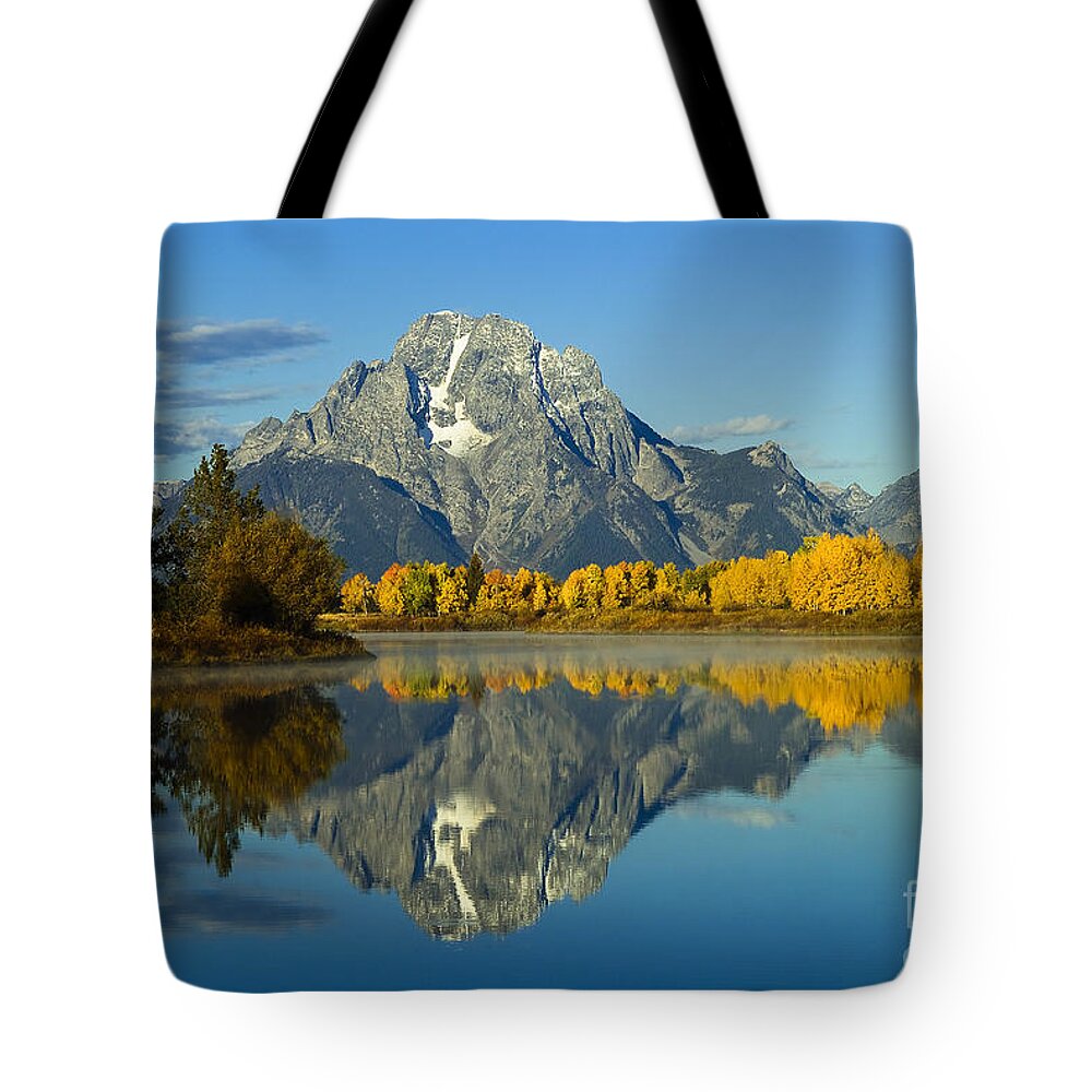 Mount Moran Tote Bag featuring the photograph Autumn Reflections by Bon and Jim Fillpot