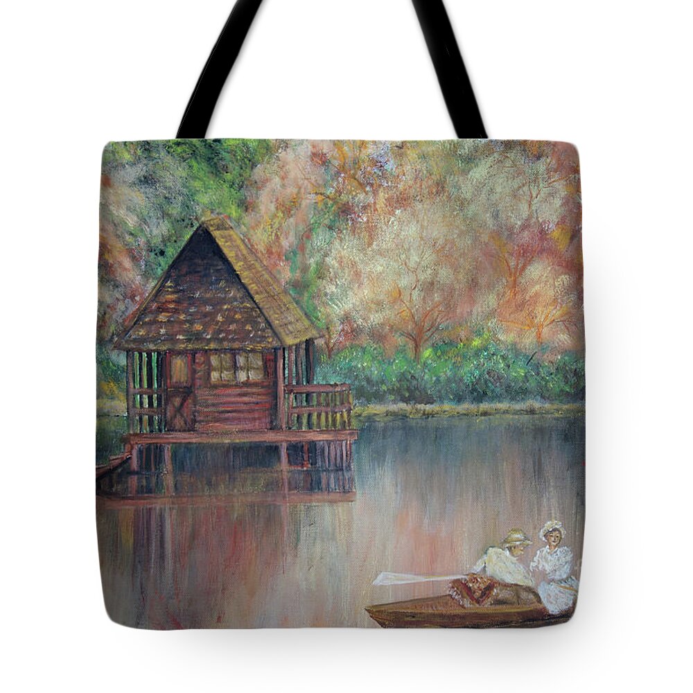 Impressionism Tote Bag featuring the painting Autumn Reflections by Lyric Lucas
