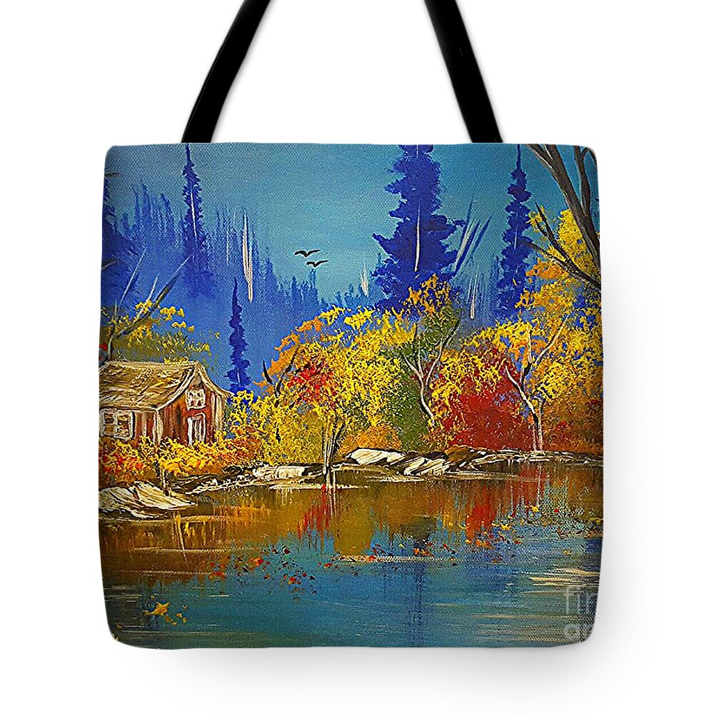 Collin A. Clarke Tote Bag featuring the painting Autumn Season by Collin A Clarke