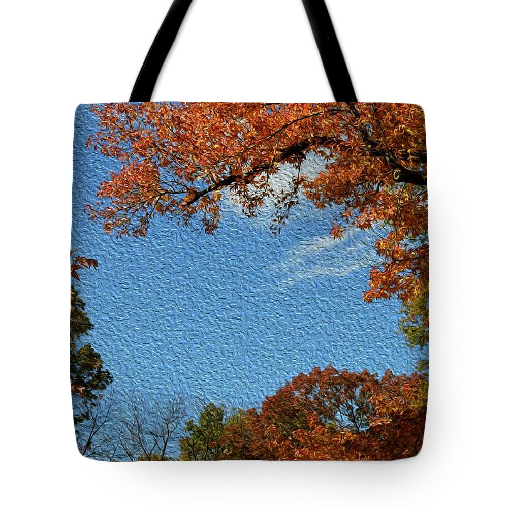 Autumn Sky Tote Bag featuring the digital art Autumn Sky by Sonali Gangane