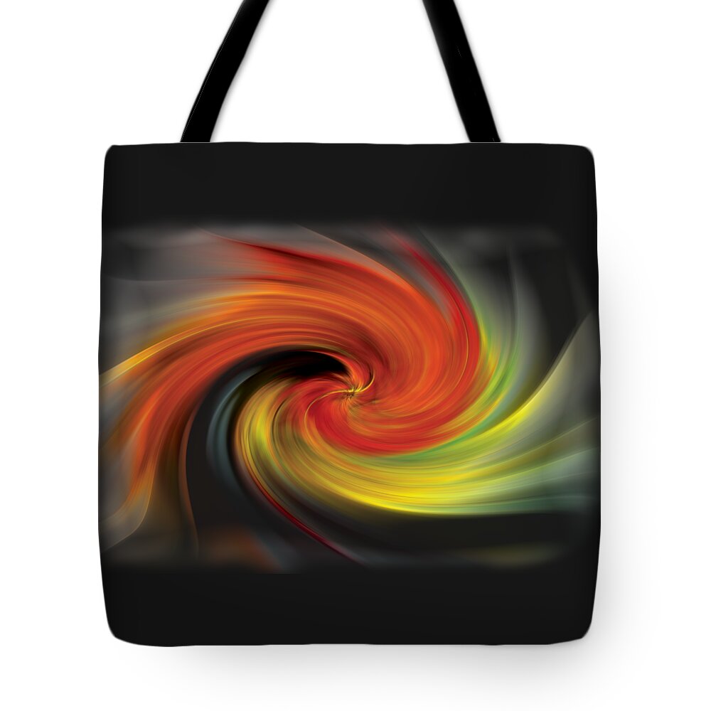 Abstract Tote Bag featuring the photograph Autumn Swirl by Debra and Dave Vanderlaan
