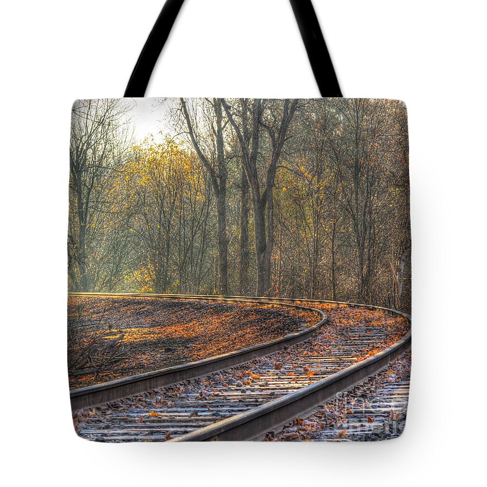 Landscape Tote Bag featuring the photograph Autumn Tracks by Rod Best