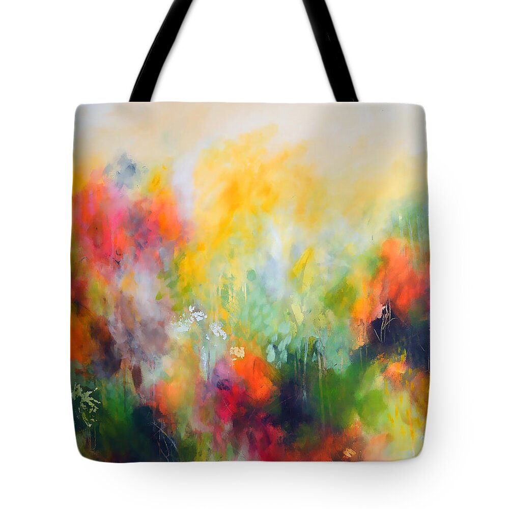 Abstract Painting Tote Bag featuring the painting Autumn by Tracy-Ann Marrison