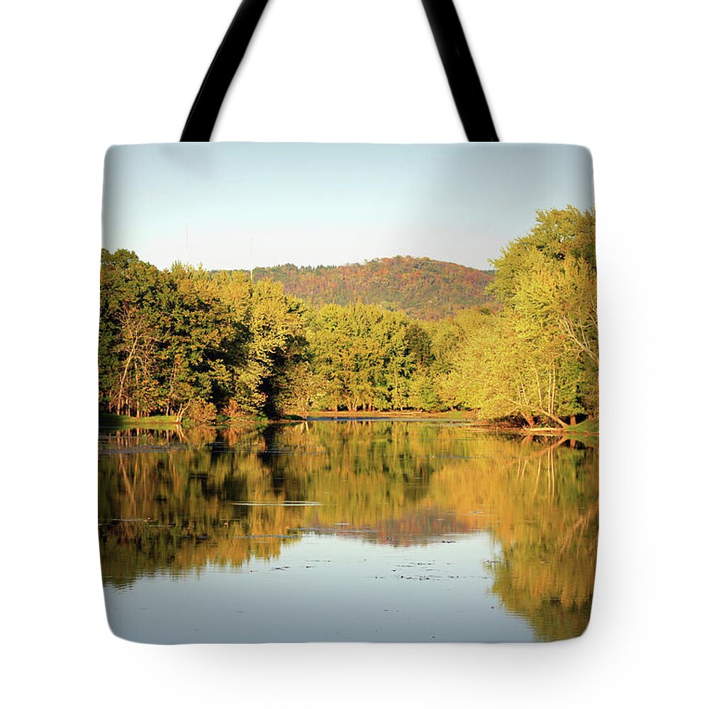 Autumn Tote Bag featuring the photograph Autumn Water by Inspired Arts