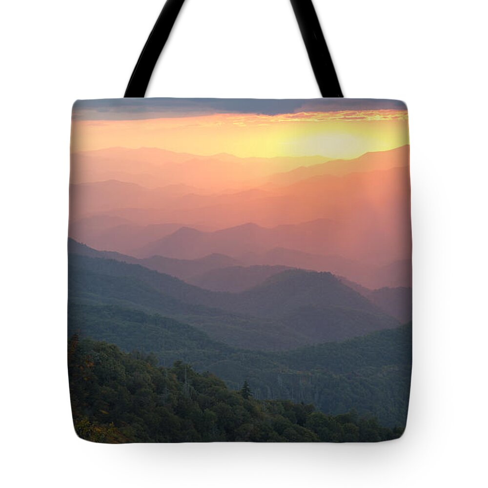 Sun Tote Bag featuring the photograph Amber Sky by Doug McPherson