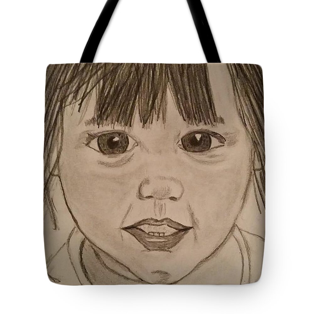Baby Tote Bag featuring the drawing Avalon by Ali Baucom