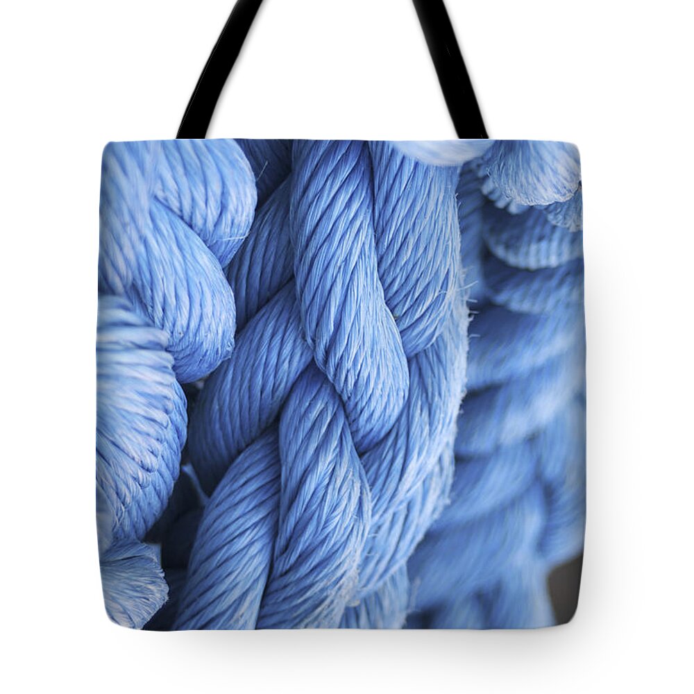 Rope Tote Bag featuring the photograph Avatar Blue Rope by Henri Irizarri