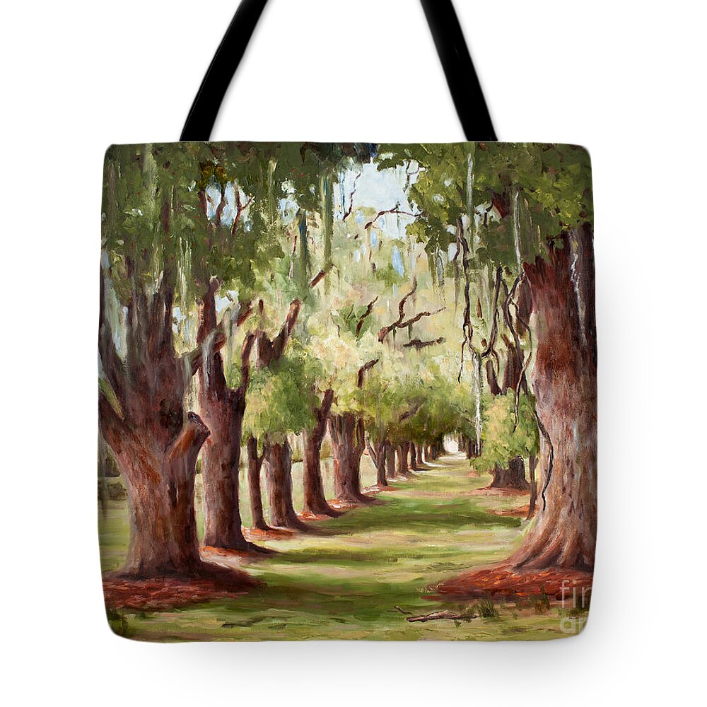 Oaks Tote Bag featuring the painting Avenue Of Oaks IV by Glenda Cason