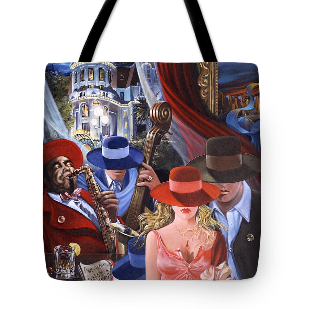Metaphors Of Espionage Tote Bag featuring the painting Avenue Of The Angels by Victor Ostrovsky