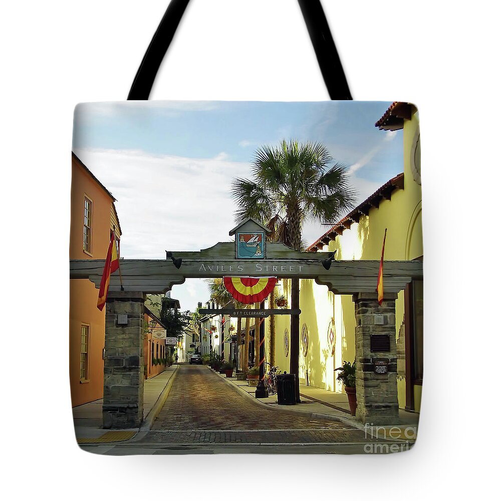 Aviles Street Tote Bag featuring the photograph Aviles Street by D Hackett
