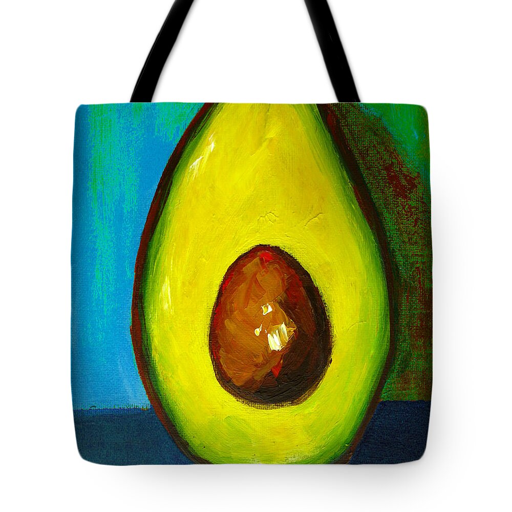 Modern Avocado Art Tote Bag featuring the painting Avocado Modern Art Kitchen Decor #4 by Patricia Awapara