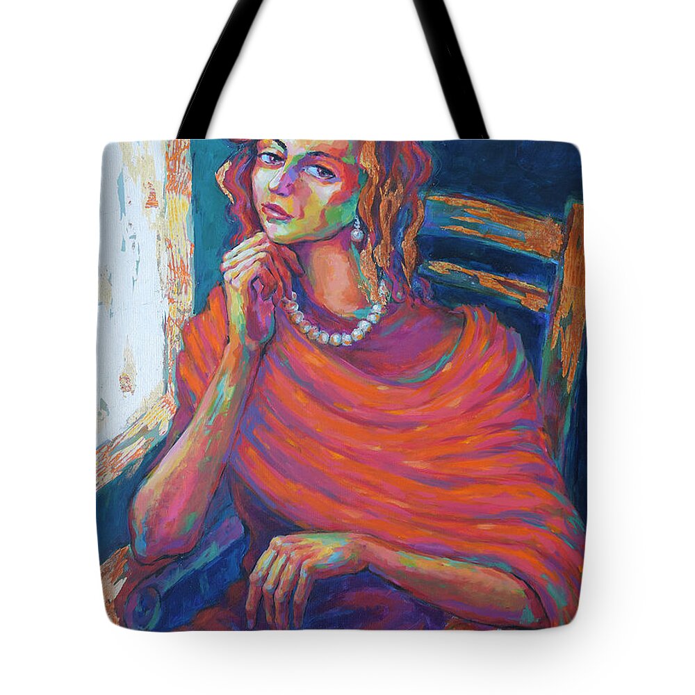 Original Painting Tote Bag featuring the painting Awaiting Change by Jyotika Shroff