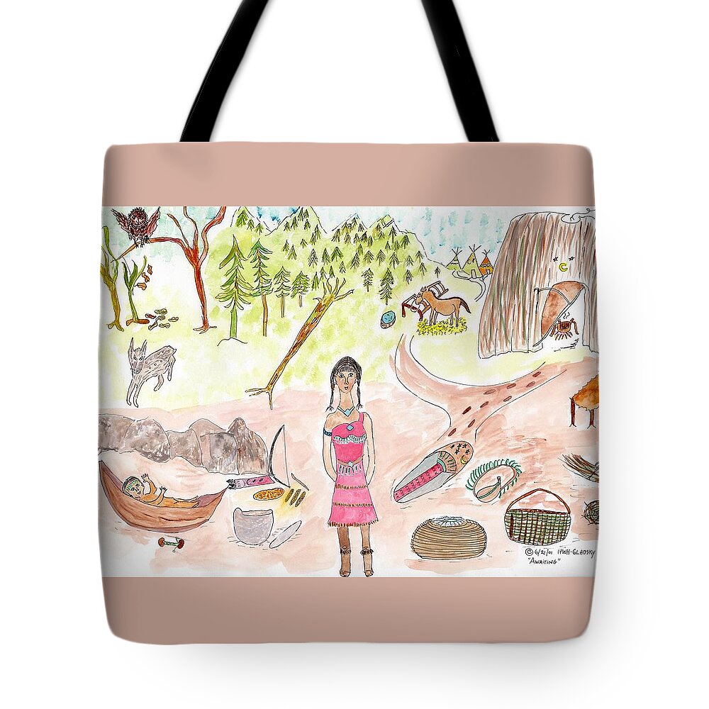 Cree Tote Bag featuring the painting Awaiting by Helen Holden-Gladsky