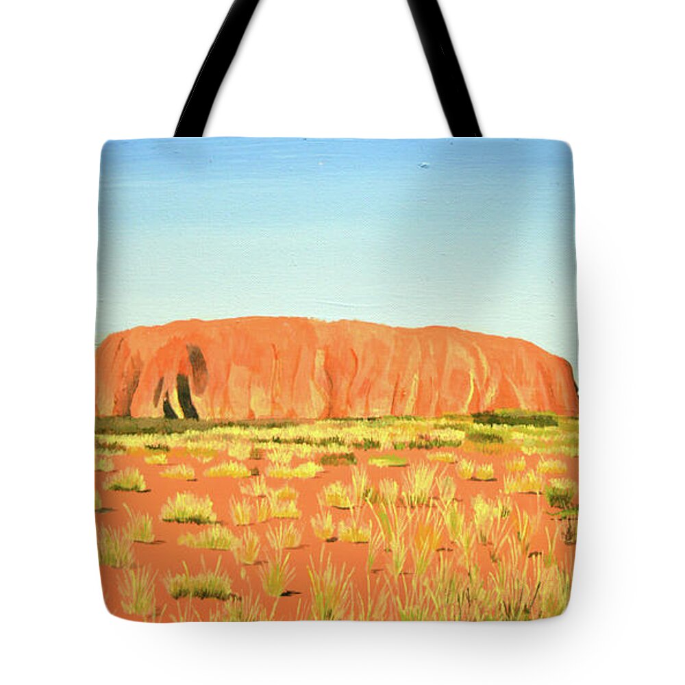 Ayers Rock Tote Bag featuring the painting Ayers Rock Uluru by Winton Bochanowicz