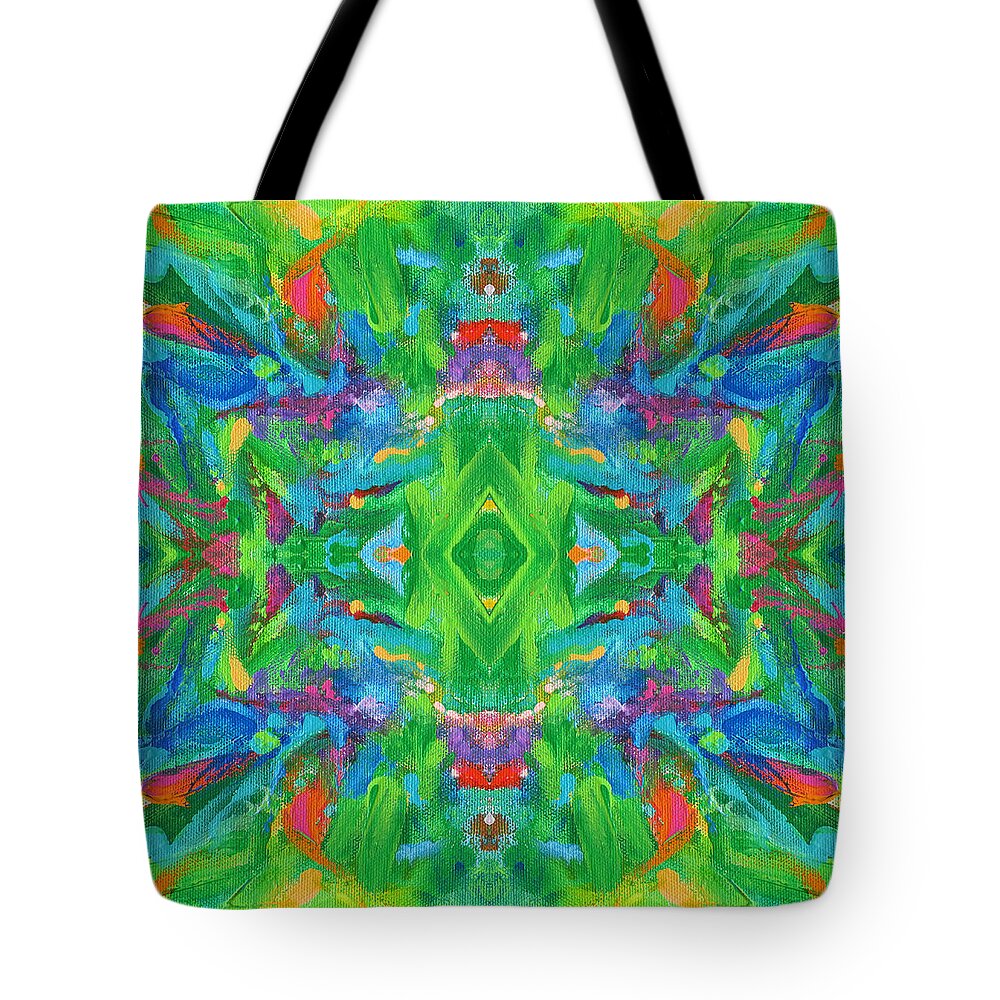 Aztec Tote Bag featuring the digital art Aztec Kaleidoscope - pattern 001 by Julie Turner