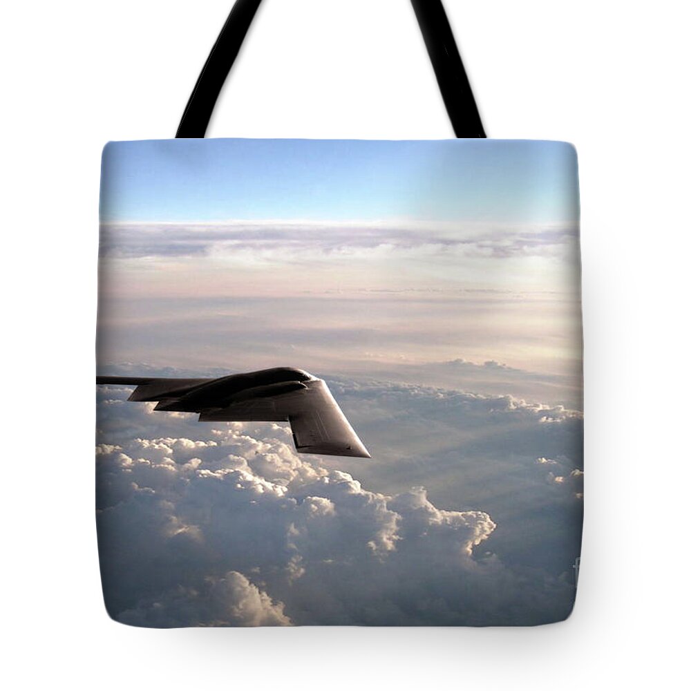 B2 Tote Bag featuring the digital art B-2 Spirit by Airpower Art