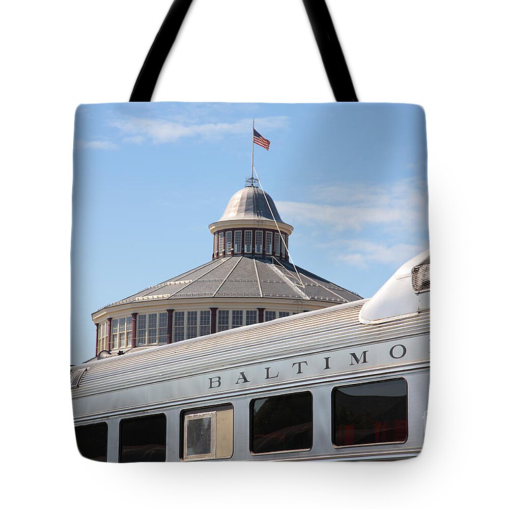 B&o Tote Bag featuring the photograph B and O Railroad Museum in Baltimore Maryland by William Kuta