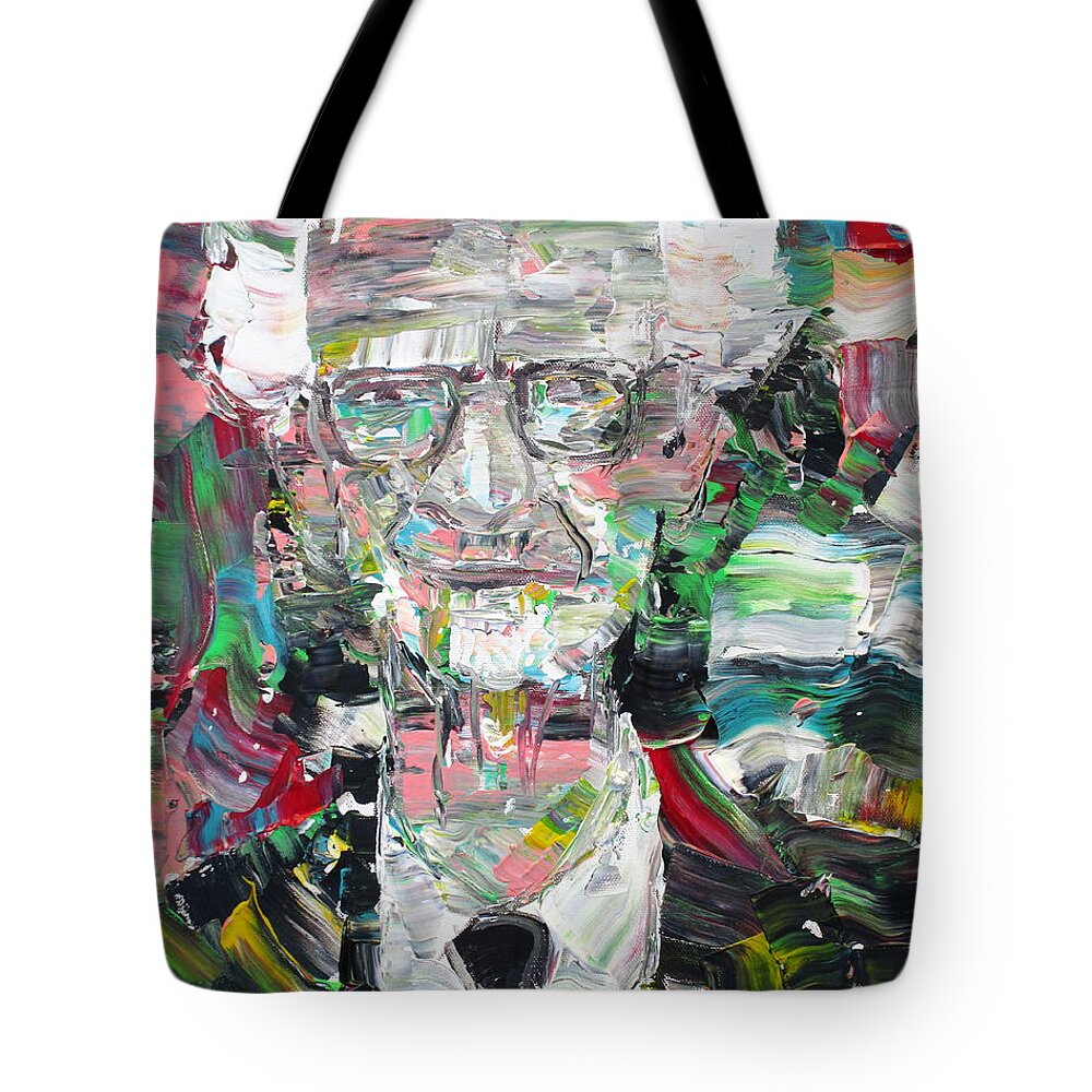 Skinner Tote Bag featuring the painting B. F. SKINNER portrait by Fabrizio Cassetta
