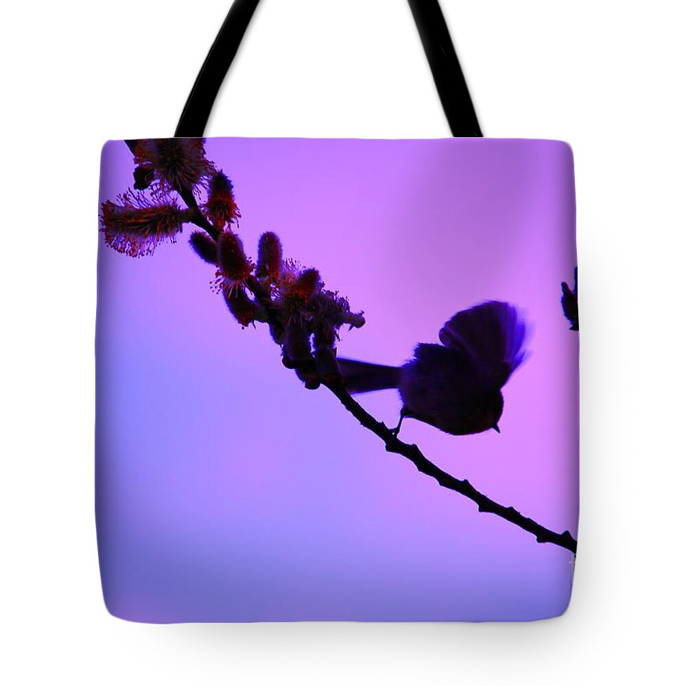 Bird Tote Bag featuring the photograph Baby Bird Silhouette by Nick Gustafson